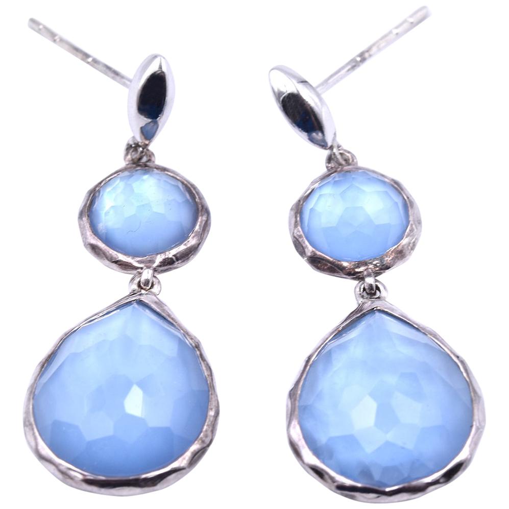 Ippolita Sterling Silver Mother of Pearl and Blue Quartz Drop Earrings