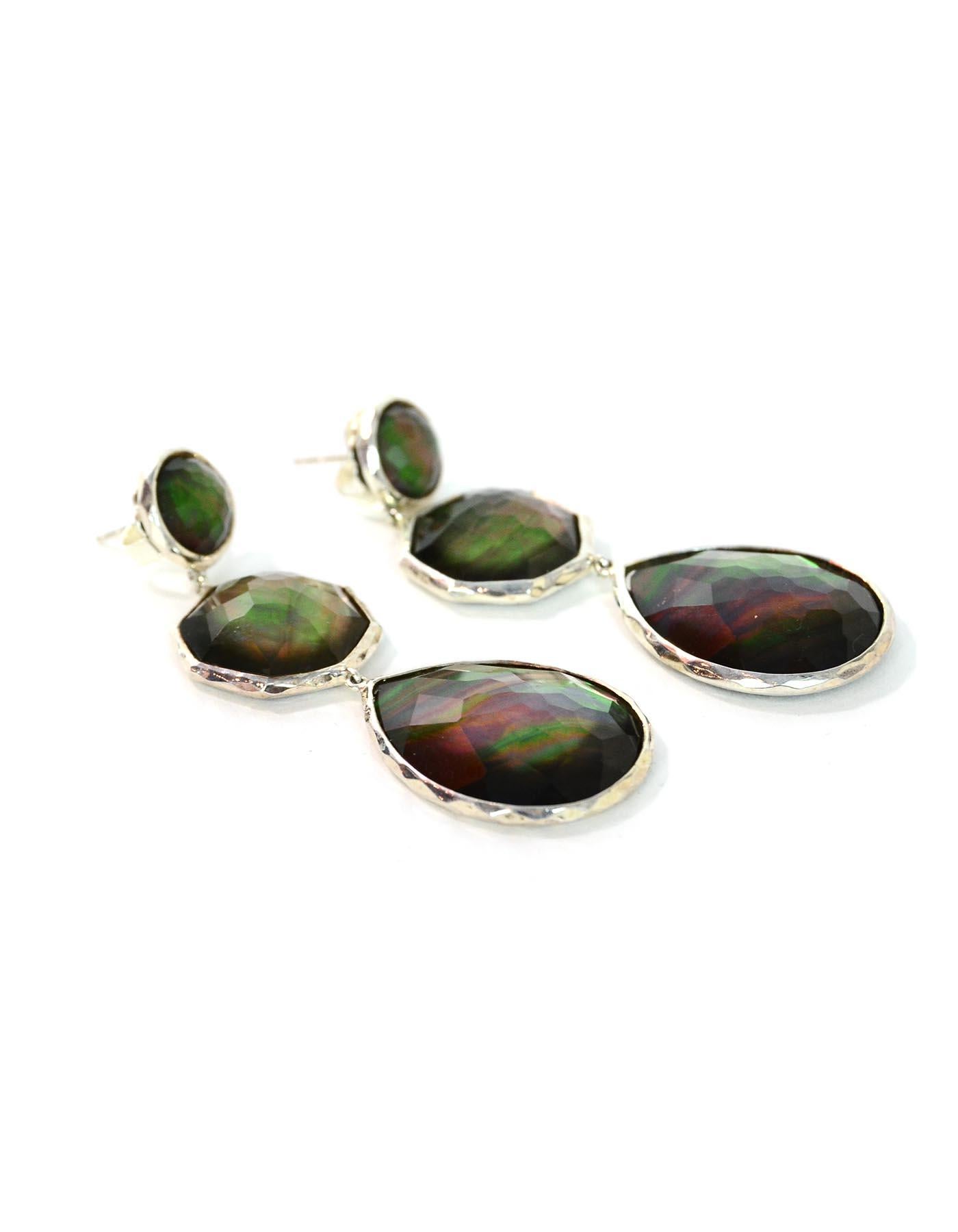 Ippolita Sterling Silver/Mother Of Pearl/Quartz Doublet Crazy 8s Drop Earrings In Excellent Condition In New York, NY