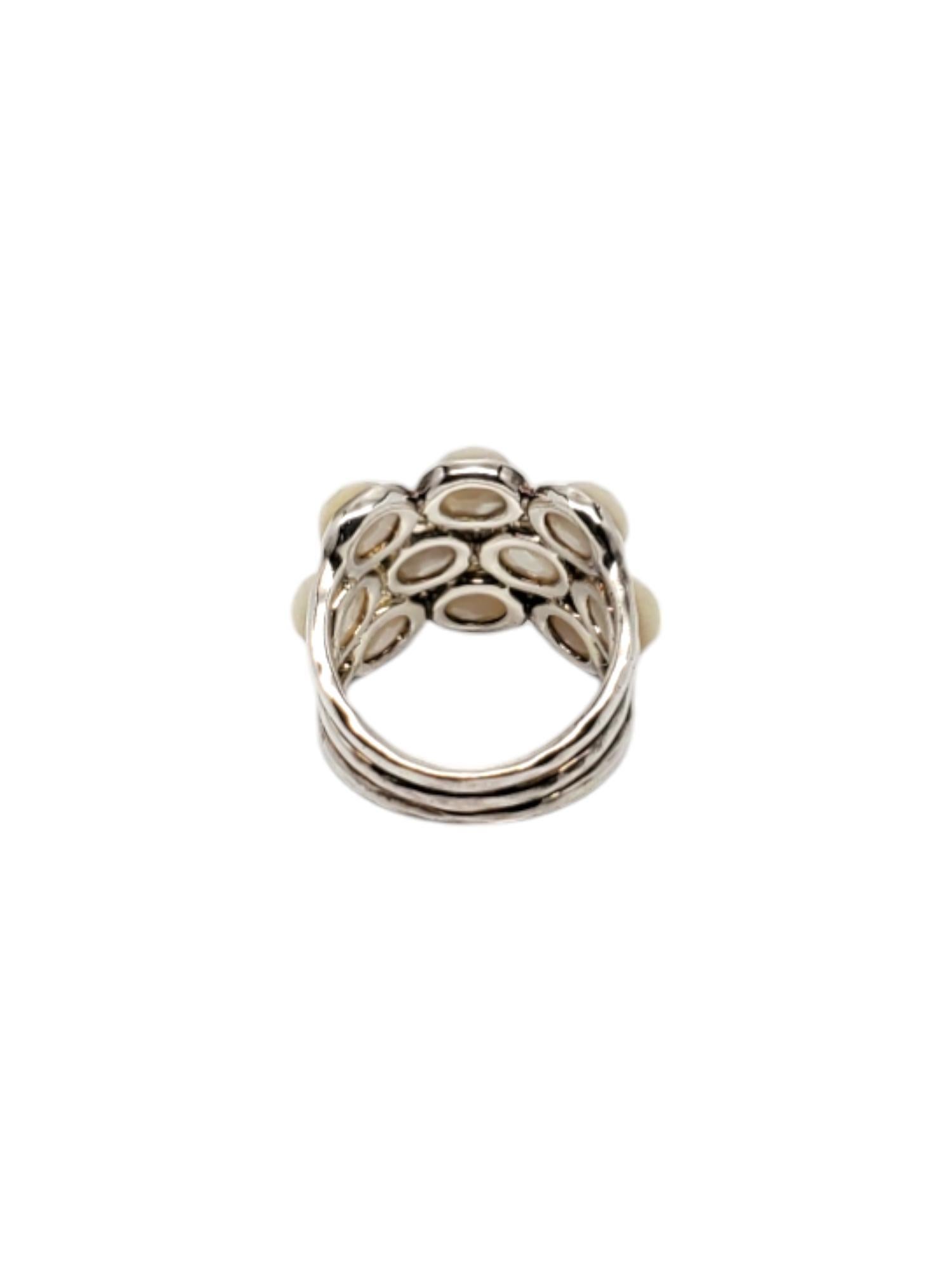 Oval Cut Ippolita Sterling Silver Mother of Pearl Ring Band Size 6.75 #19944 For Sale