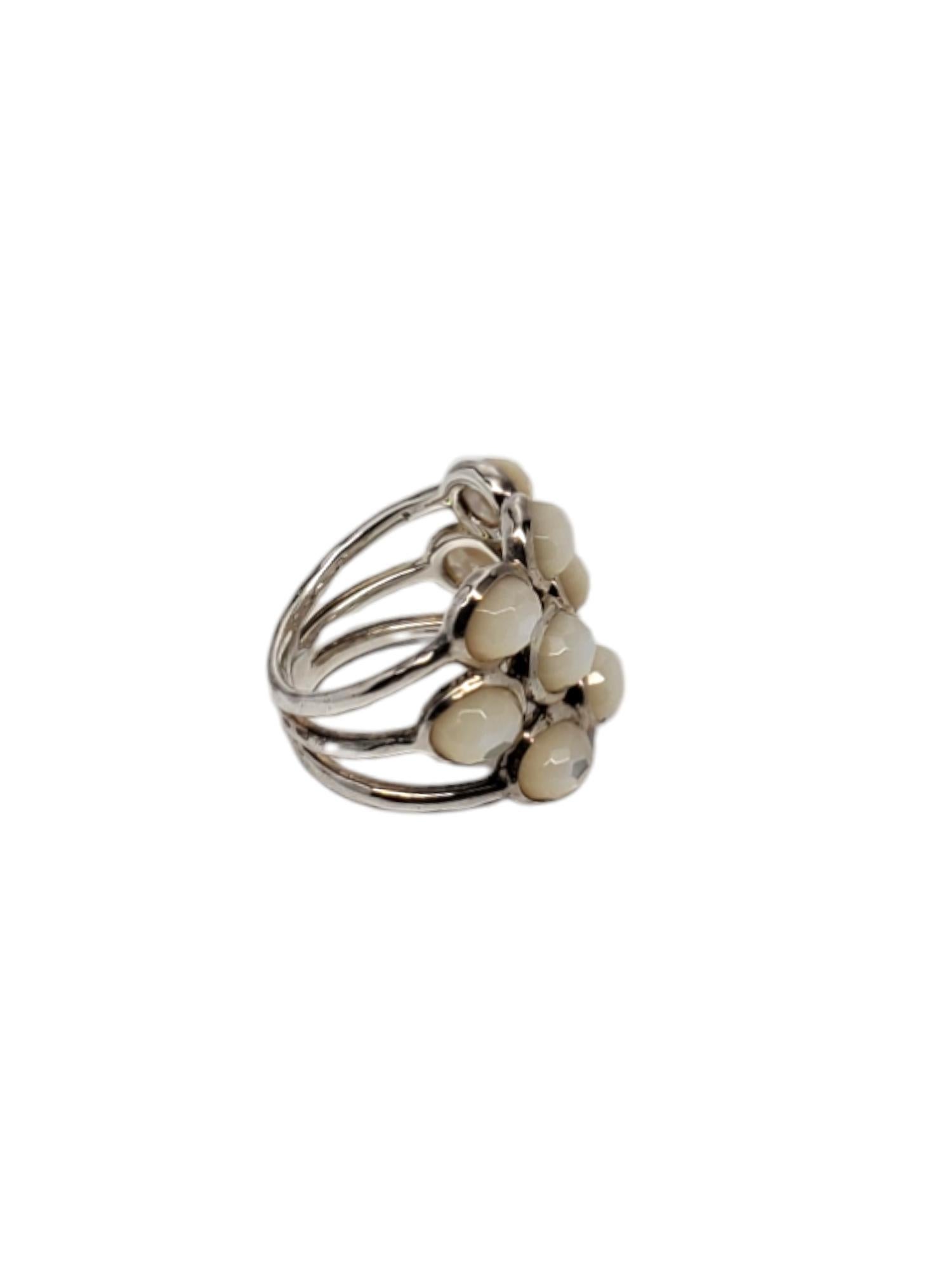 Ippolita Sterling Silver Mother of Pearl Ring Band Size 6.75 #19944 In Good Condition For Sale In Washington Depot, CT