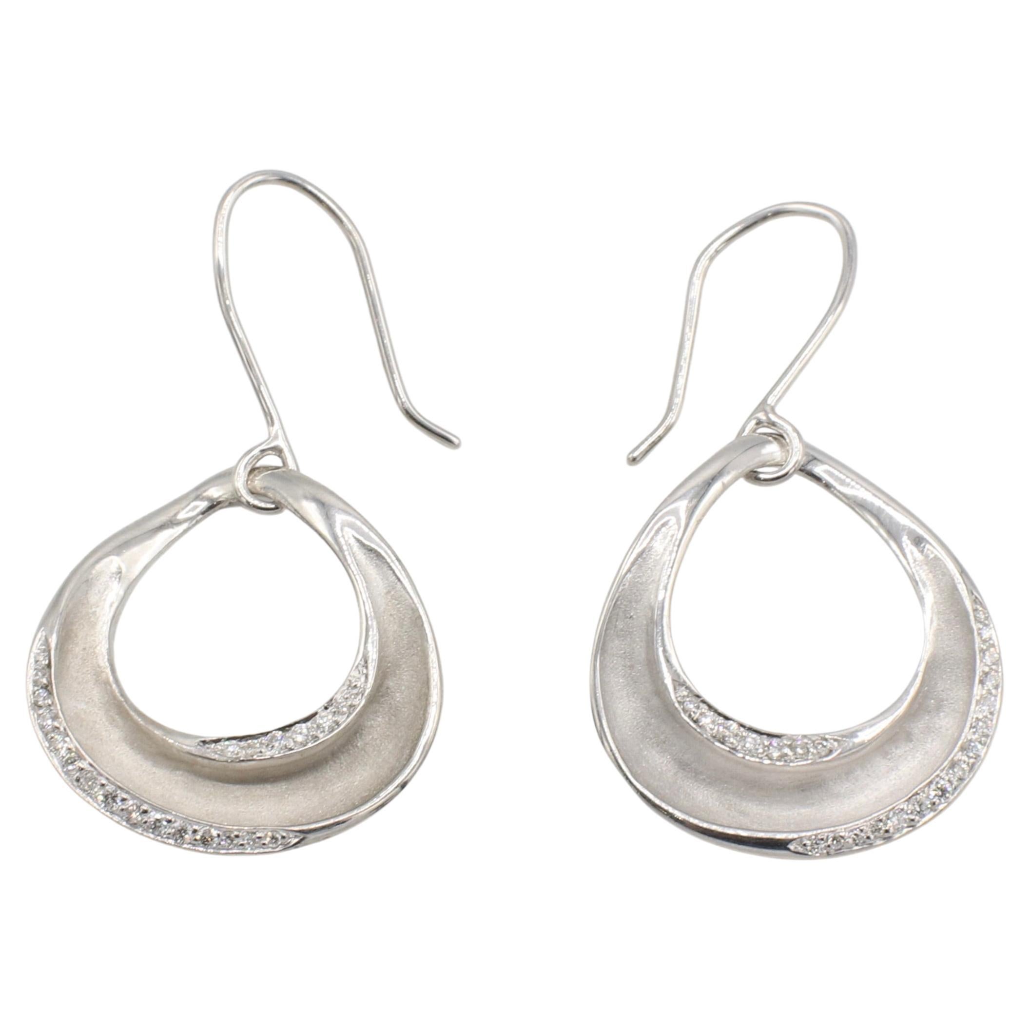 Ippolita Sterling Silver Natural Diamond Dangle Drop Earrings 