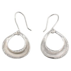 A. Silver, orecchini pendenti con diamanti naturali in argento 925.