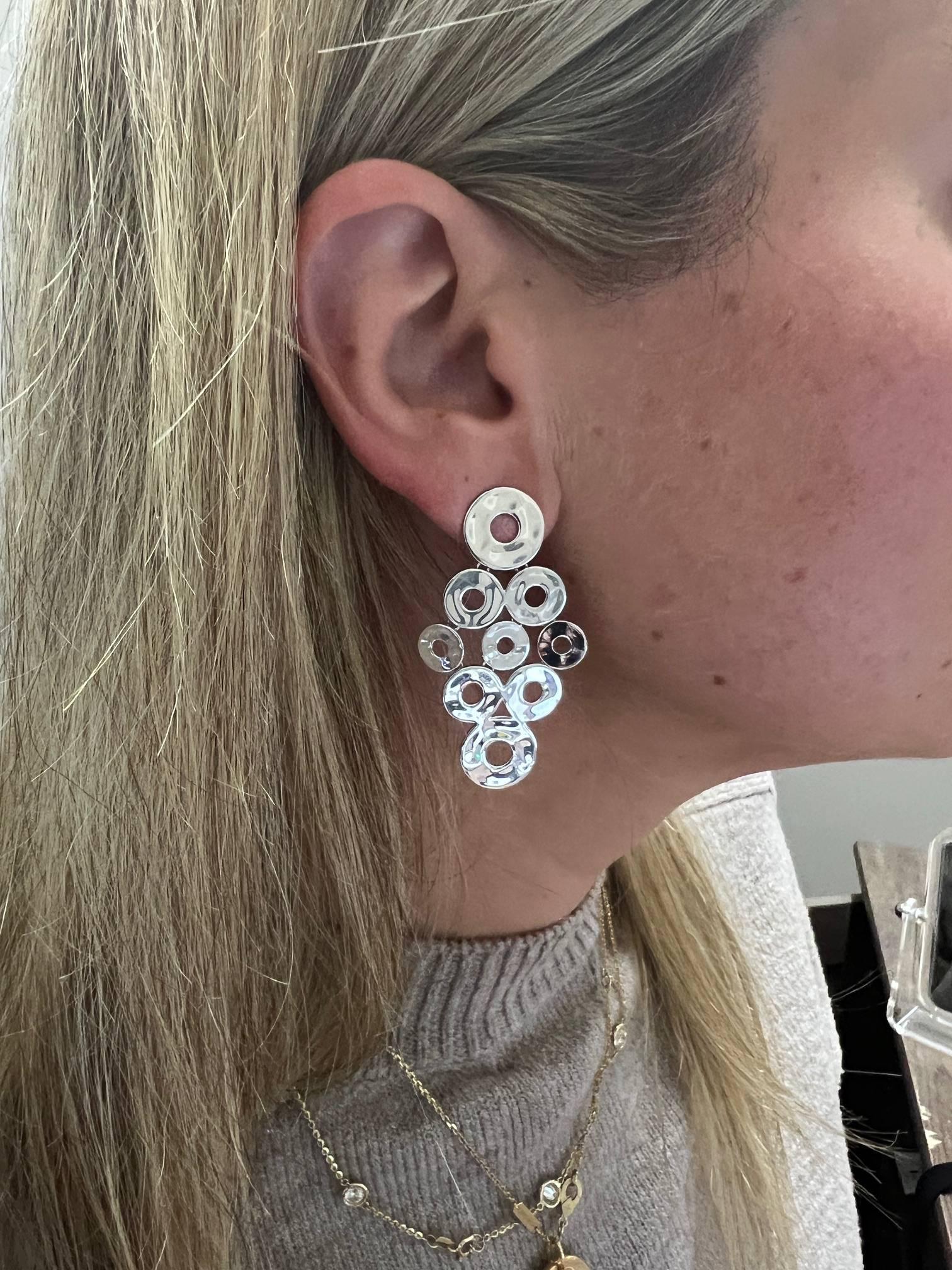 Donna A. Silver - Orecchini pendenti a cerchio aperto in argento 925 in vendita