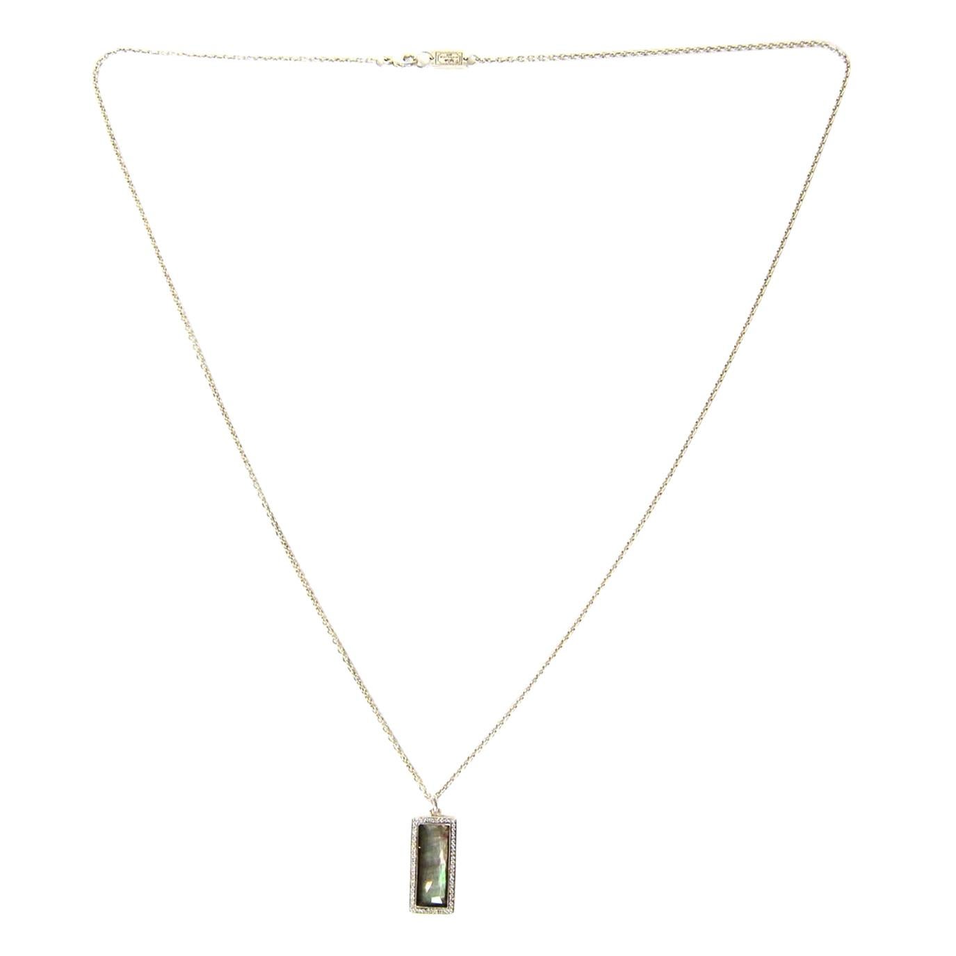 Ippolita Sterling Silver Quartz/Mother Of Pearl Pendant Necklace W/ Diamonds