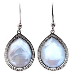 Ippolita Sterling Silver Rock Candy Mother of Pearl and Blue Inlay Earrings