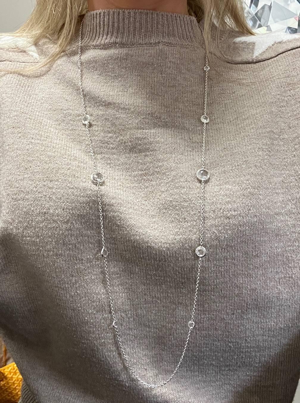 Taille ronde Ippolita Sterling Silver Rock Candy Quartz Station Long Necklace en vente