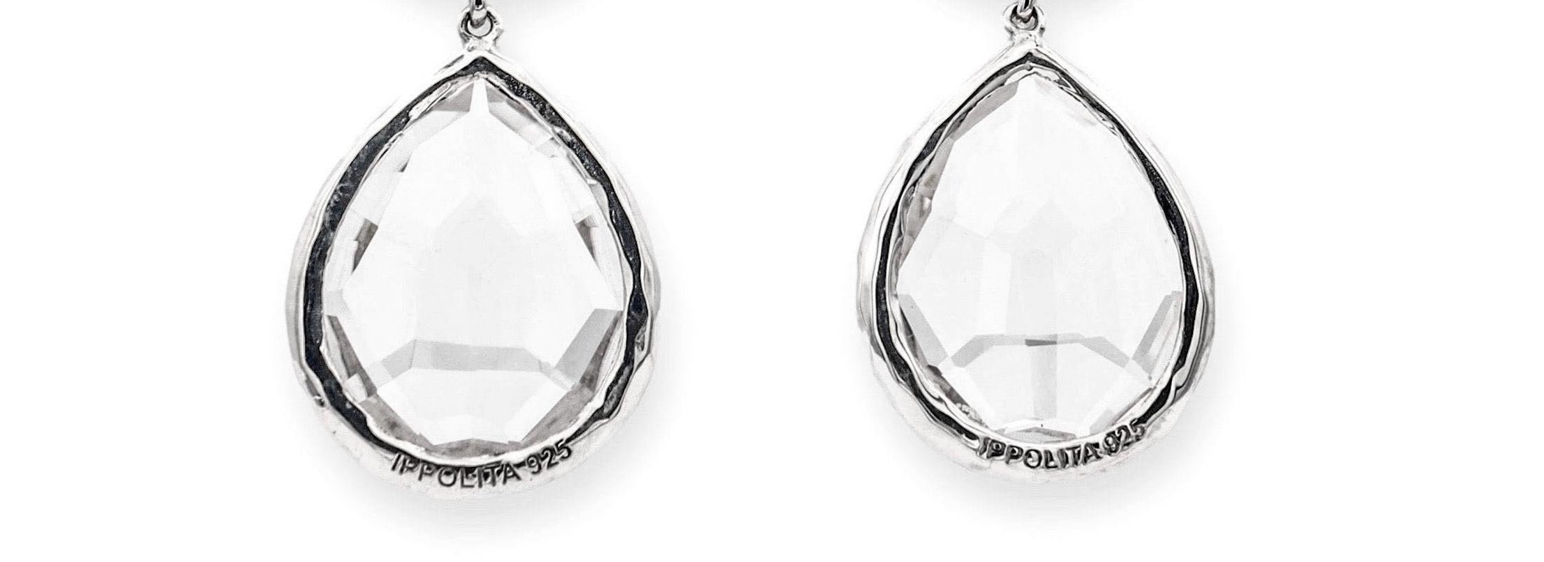 Pear Cut Ippolita Sterling Silver Rock Crystal Tear Drop Earrings
