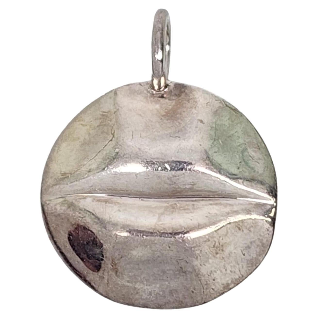 Ippolita Sterling Silver Wavy Disc Pendant #16613 For Sale