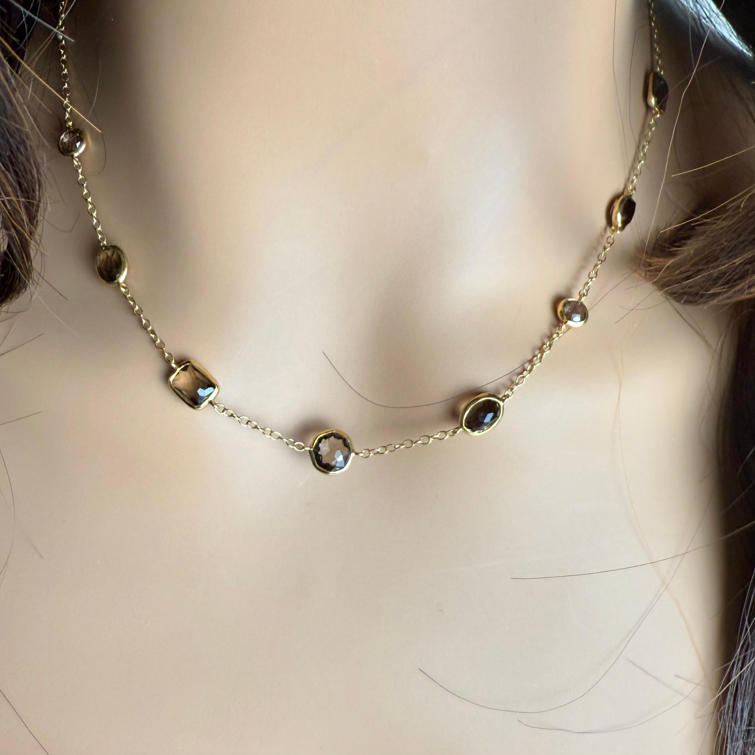 Ippolita Vintage 18K Yellow Gold Brown Topaz Station Necklace For Sale 4