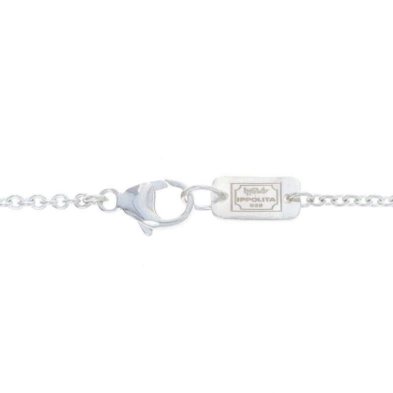 Women's Ippolita Wonderland Burton Blue Lg Teardrop Quartz Hematite Necklace 925 Adjust For Sale