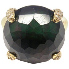 Vintage Ippolita Yellow Gold Labradorite Diamond Ring