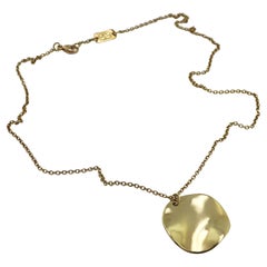 Ippolita Yellow Gold “Wavy Disc” Pendant-Necklace
