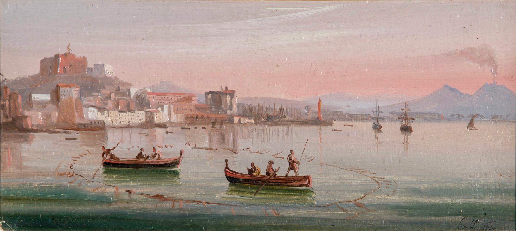 Ippolito Caffi Siglo XIX Pintura italiana firmada en Bueno estado para la venta en Roma, IT