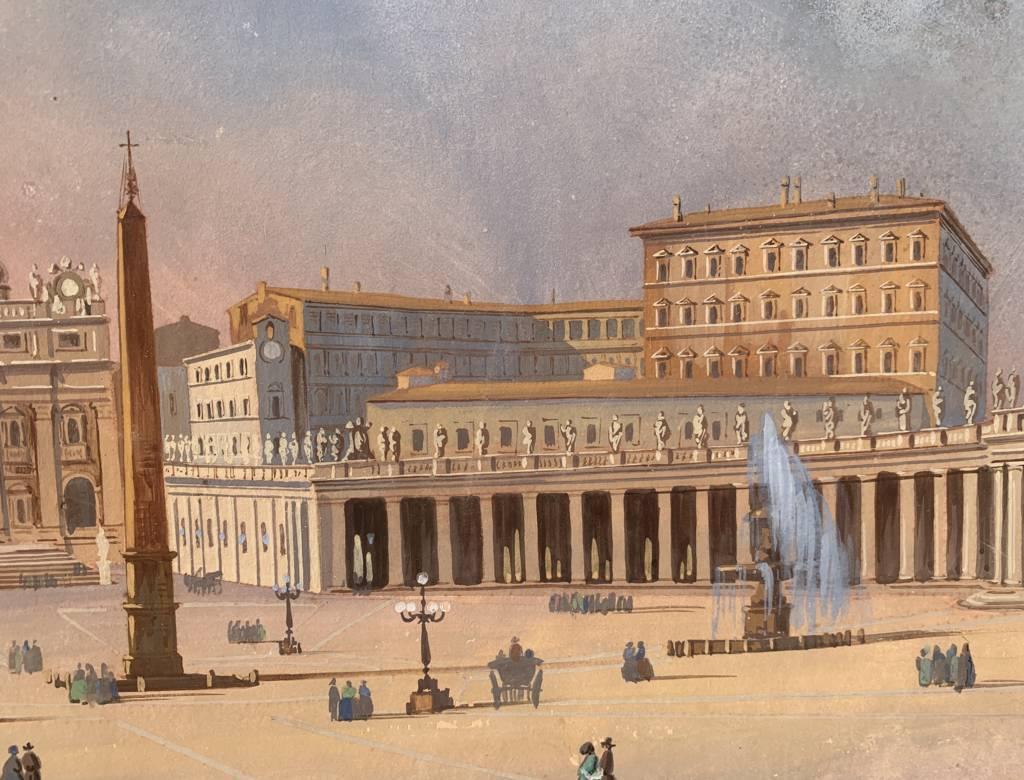 Seguidor Ippolito Caffi (escuela romana)- pintura paisajista del siglo XIX - Roma 9