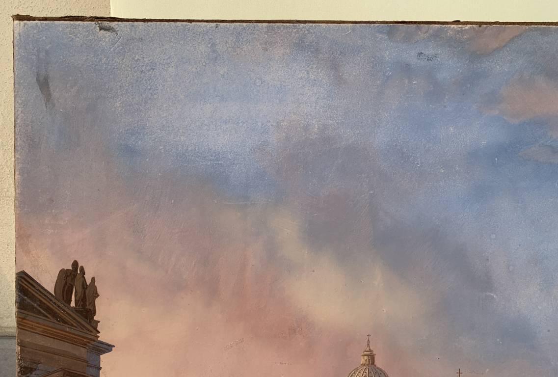 Seguidor Ippolito Caffi (escuela romana)- pintura paisajista del siglo XIX - Roma 10