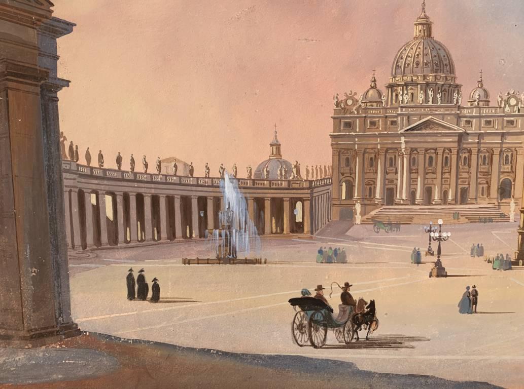 Seguidor Ippolito Caffi (escuela romana)- pintura paisajista del siglo XIX - Roma 7