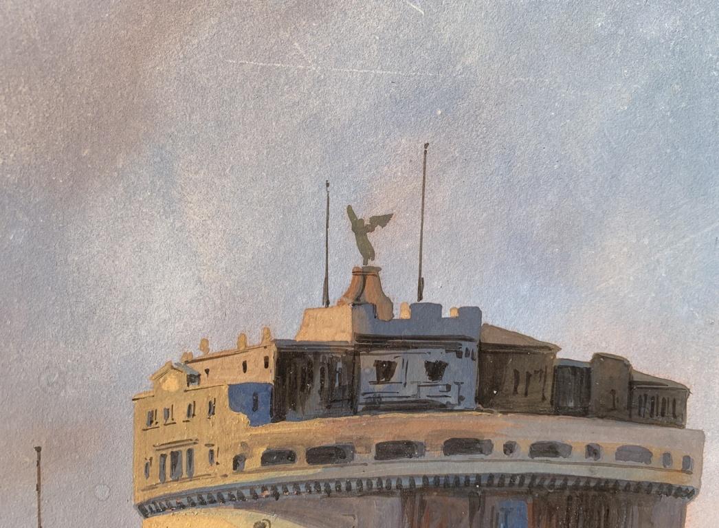 Follower Ippolito Caffi (römische Schule) – Landschaftsmalerei des 19. Jahrhunderts – Tiber  im Angebot 11