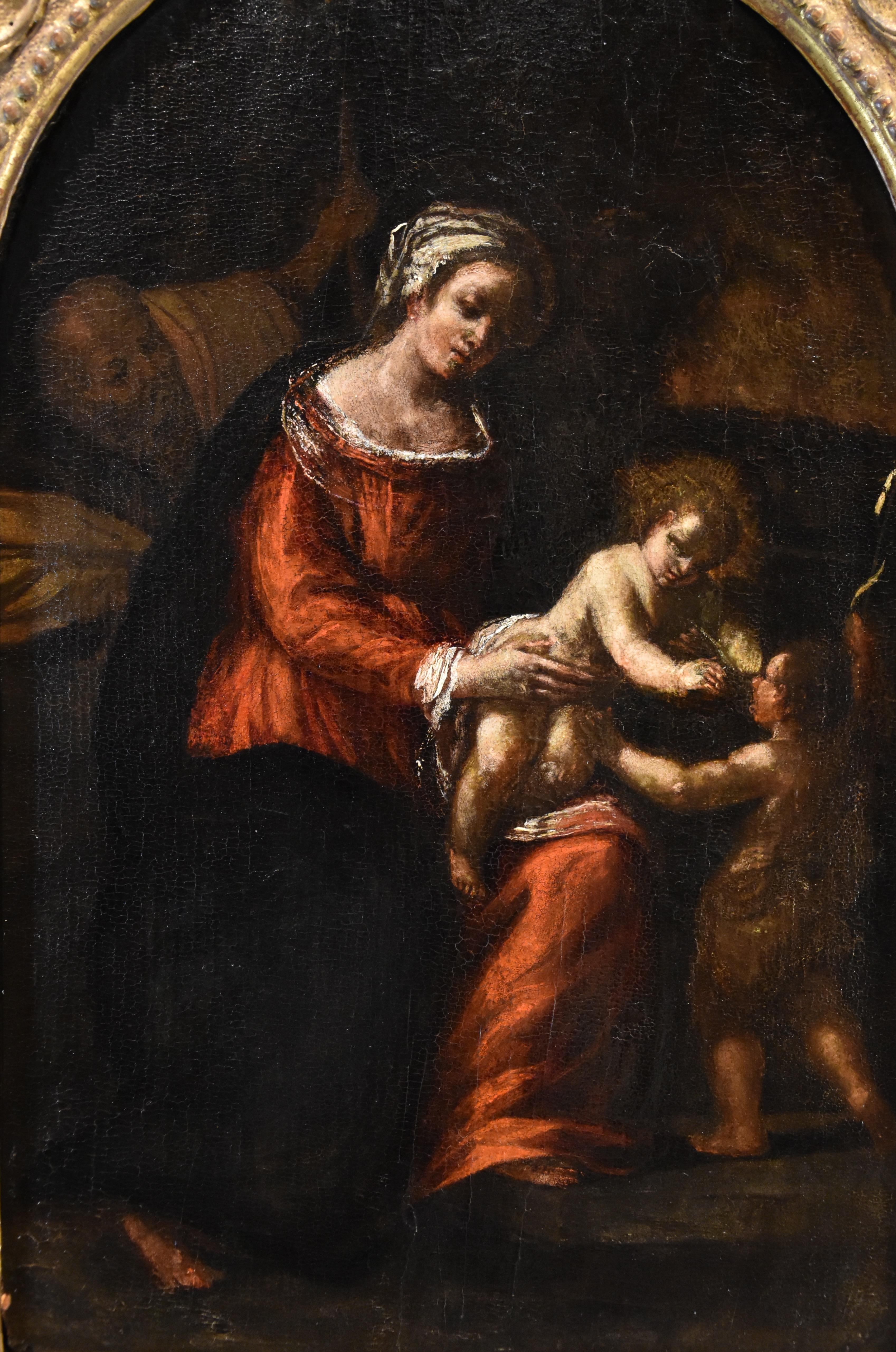 Heilige Familie St. John Scarsella Gemälde 17. Jahrhundert Öl auf Tisch Altmeister Italien im Angebot 6