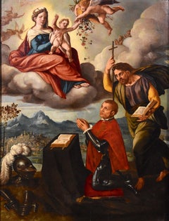 Madonna Scarsella, Gemälde, Öl auf Leinwand, Alter Meister, 16/17. Jahrhundert, Raffaello-Kunst