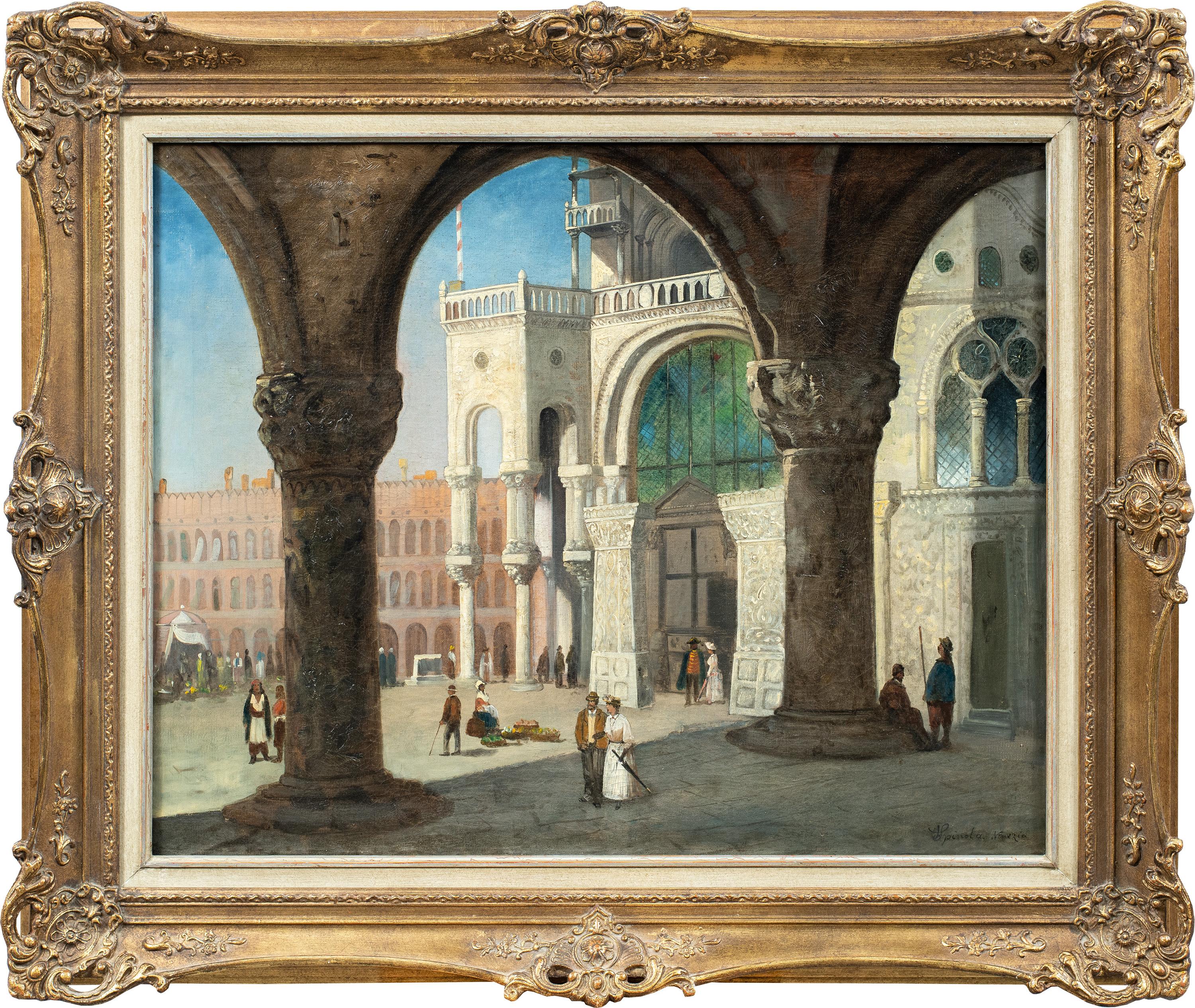 I. N. Spinola di Lerma (Venetian painter) - 19th Venice St. Mark's Square