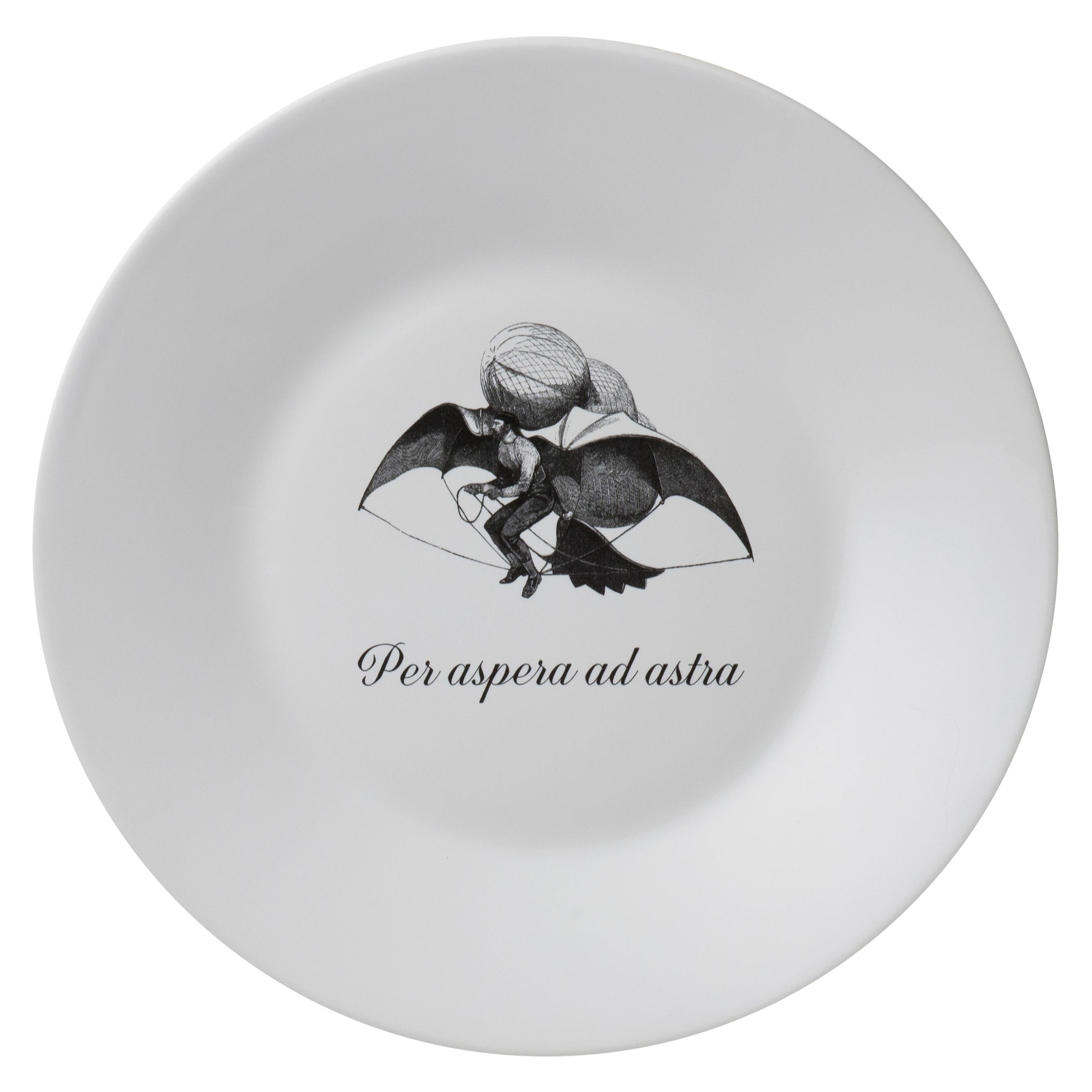 "Ipse dixit", Crafted in Italy Set of Dessert Plates with Famous Latin Mottos For Sale