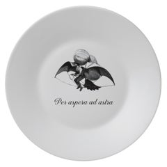 "Ipse dixit", Crafted in Italy Set of Dessert Plates with Famous Latin Mottos