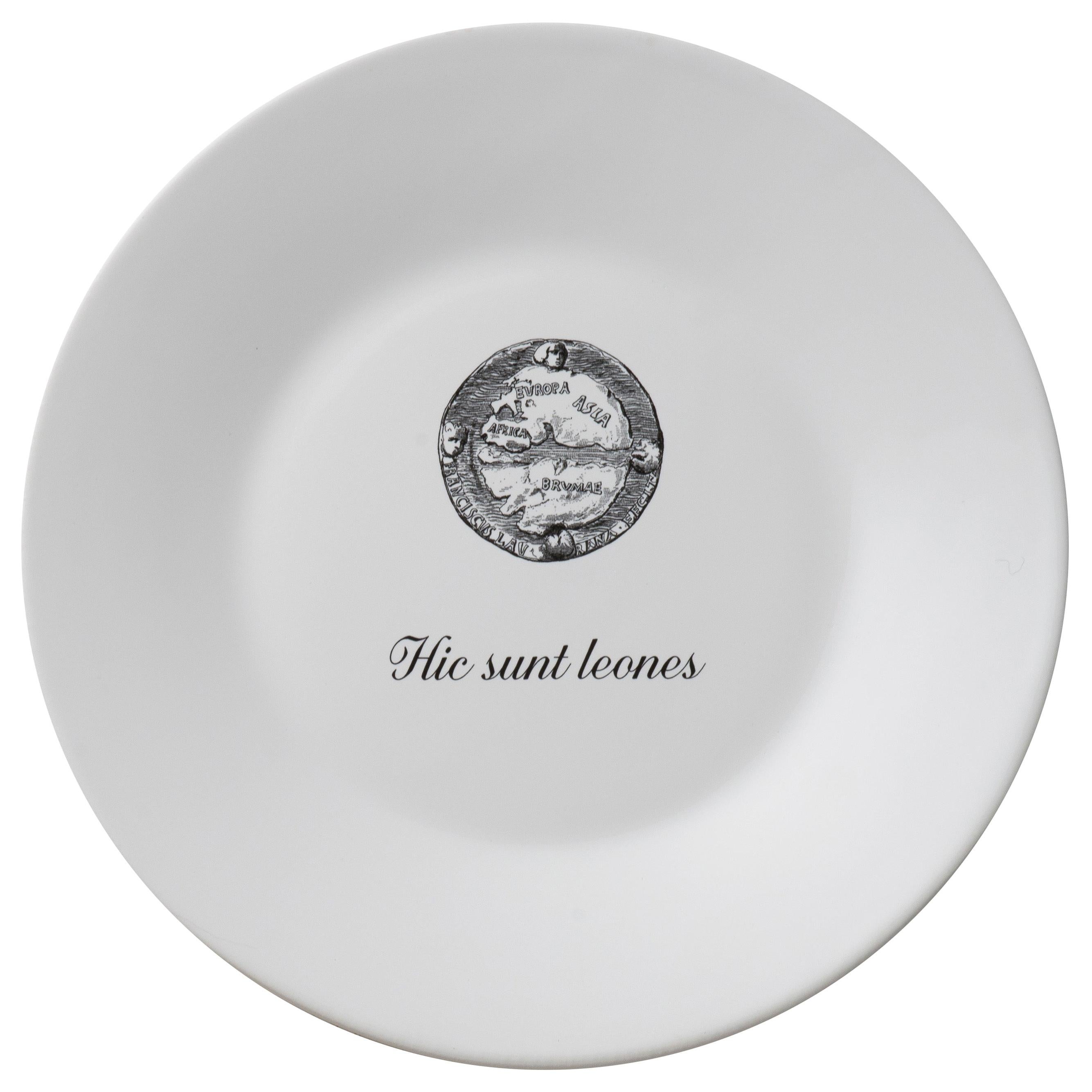 "Ipse Dixit" Crafted in Italy Set of Dessert Plates with Famous Latin Mottos For Sale