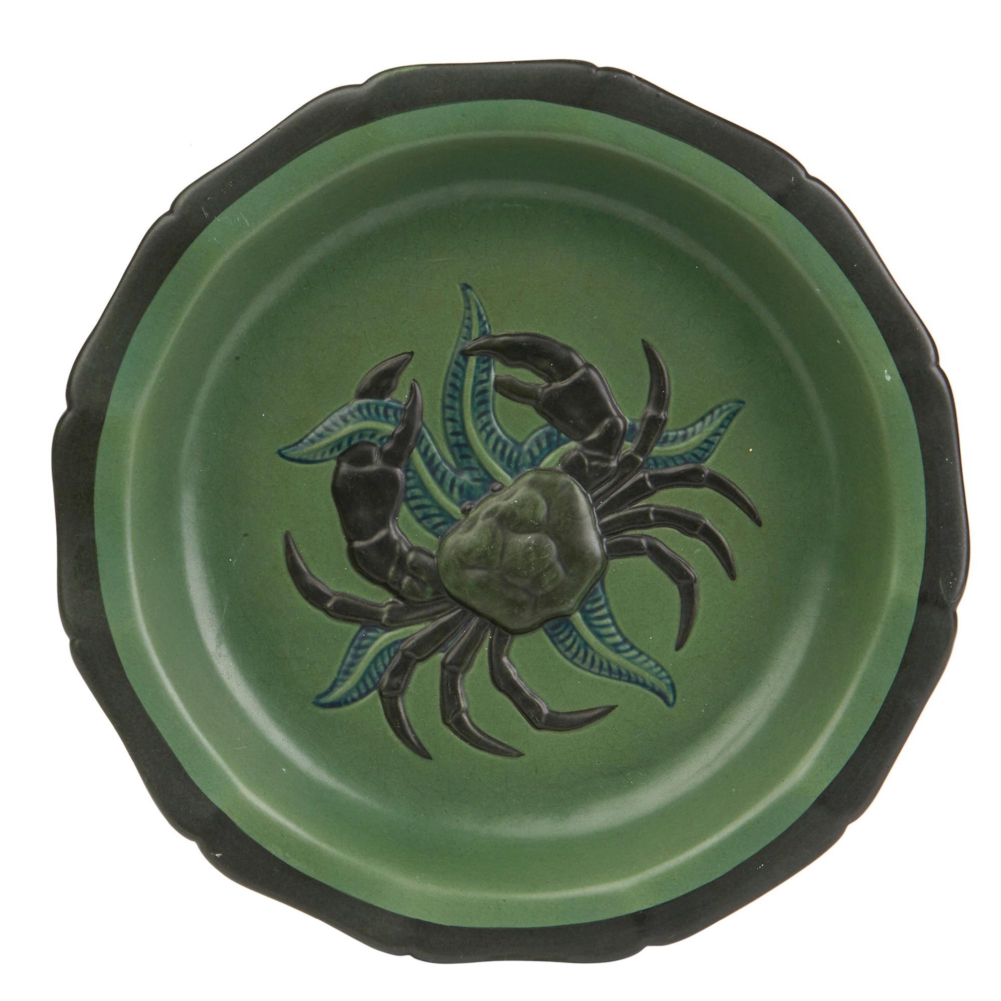 Ipsen Denmark Art Nouveau Ceramic Crab Dish, circa 1910-1919