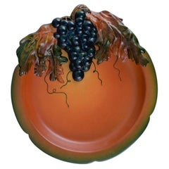 Ipsen's, Denmark, Art Nouveau Dish in Hand Painted Ceramics with Grapevine