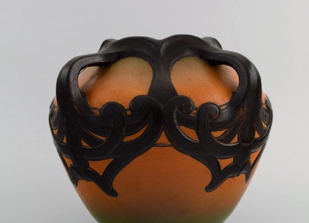 Ipsen's, Denmark, Art Nouveau Vase in Hand-Painted Glazed Ceramics, 1920s In Excellent Condition In Copenhagen, DK