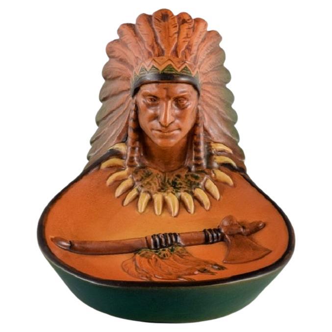 Ipsens, Denmark, Bowl in Glazed Ceramic with Chief, Model 286 For Sale