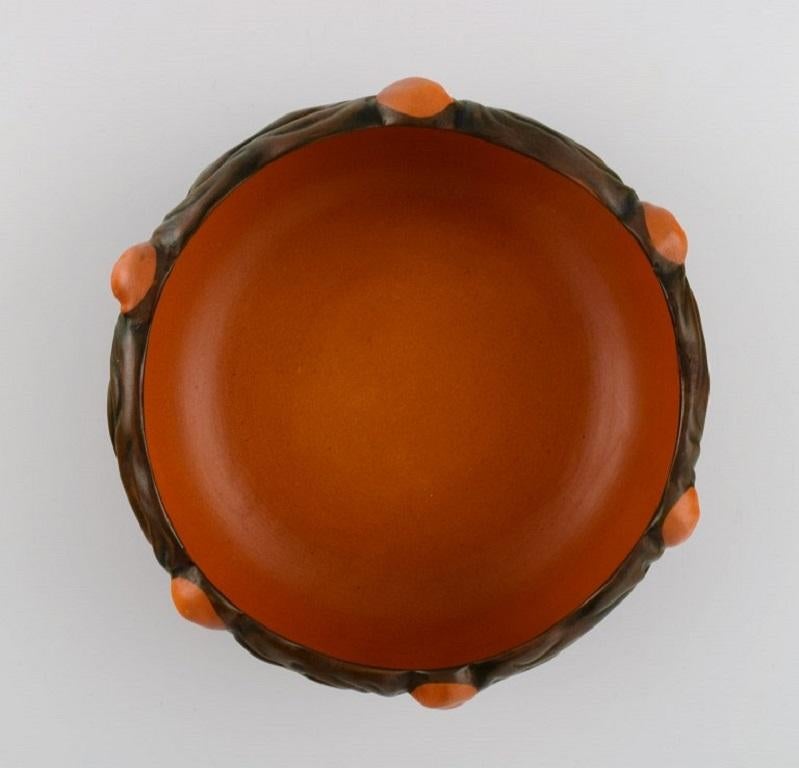 Vernissé Bol en céramique peinte et émaillée à la main, Ipsen's, Danemark, années 1920/30 en vente