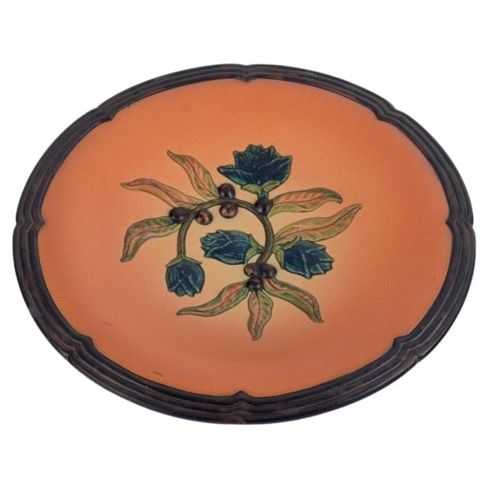 Ipsens, Denmark, Ceramic Bowl with Floral Motif For Sale