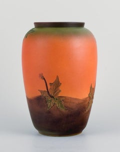 Ipsens, Denmark, Ceramic Vase with Motif of Two Sparrows