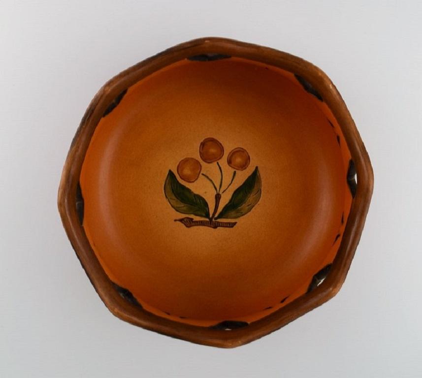 Danish Ipsen's, Denmark, Large Bowl in Openwork Ceramics, 1920s/30s For Sale