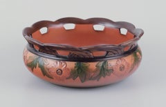 Ipsen's Denmark. Large ceramic bowl with openwork rim. 1920s/30s