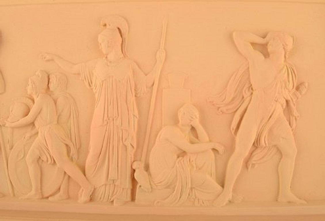 Neoclassical Revival Ipsen's, Denmark, Large Terracotta Wall Plaque with Motif after Thorvaldsen For Sale