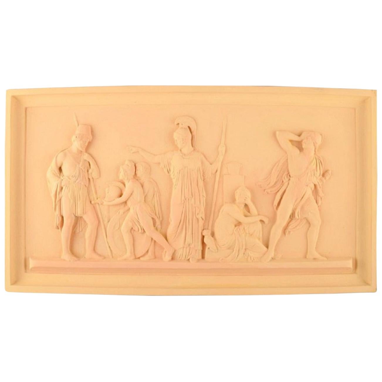 Ipsen's, Denmark, Large Terracotta Wall Plaque with Motif after Thorvaldsen