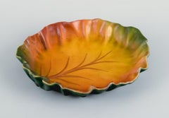 Ipsens, Denmark, Leaf-Shaped Bowl, Glaze in Autumn Colours