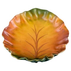 Ipsens, Denmark, Leaf-Shaped Bowl, Glaze in Autumn Colours