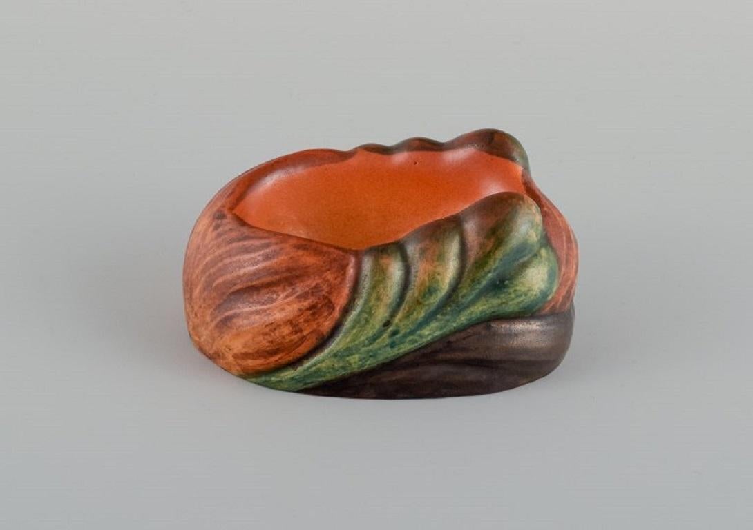 Ipsens Denmark, Pipe Holder and Vase in Hand-Painted Glazed Ceramic In Excellent Condition For Sale In Copenhagen, DK