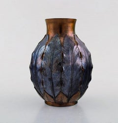 Ipsen's, Denmark, Rare Art Nouveau Vase in Glazed Ceramics, 1890s