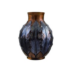 Ipsen's, Denmark, Rare Art Nouveau Vase in Glazed Ceramics, 1890s