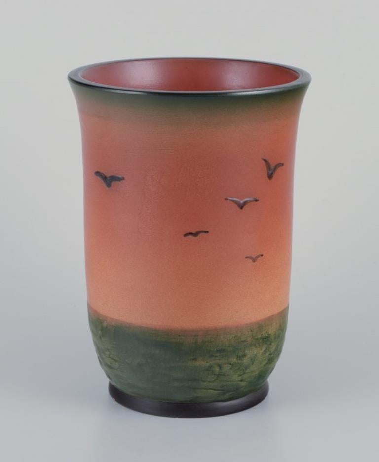 Danese Ipsen's Denmark, raro vaso con motivo a goletta. Anni '20-'30 in vendita