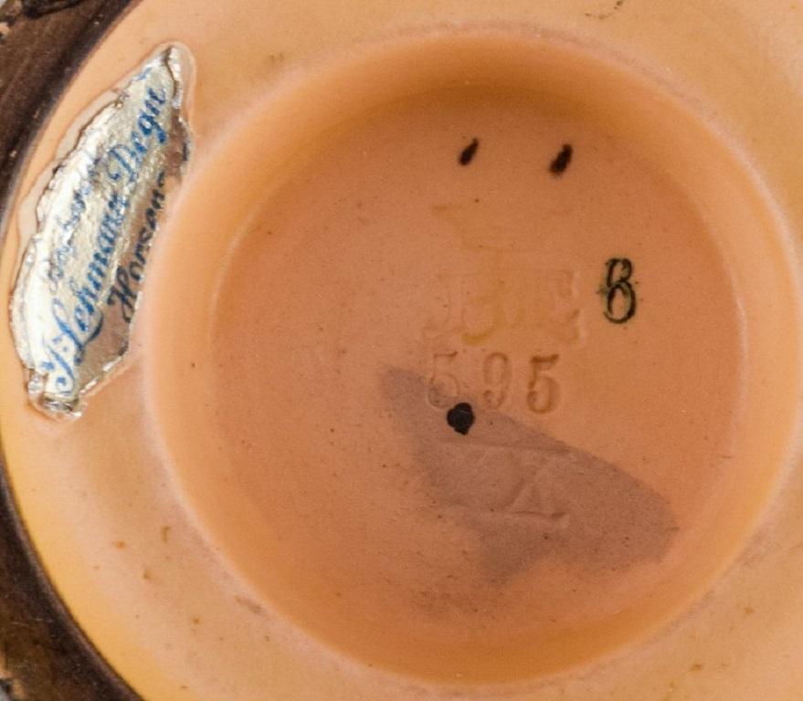 Ipsens Danimarca, Due vasi Art Nouveau in ceramica smaltata dipinta a mano, anni '20 in vendita 1