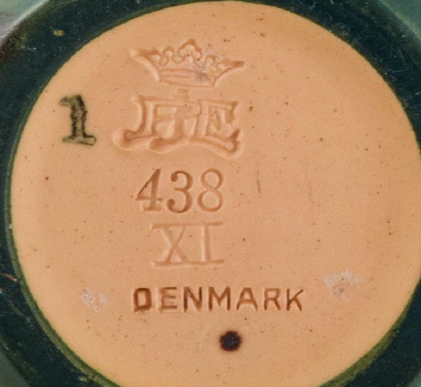 Ipsens Denmark, Two Small Vases in Hand-Painted Glazed Ceramic, 1920s/30s In Excellent Condition In København, Copenhagen