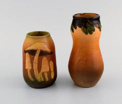 Ipsen's, Denmark, Two Vases in Hand-Painted and Glazed Ceramics, 1920s/30s