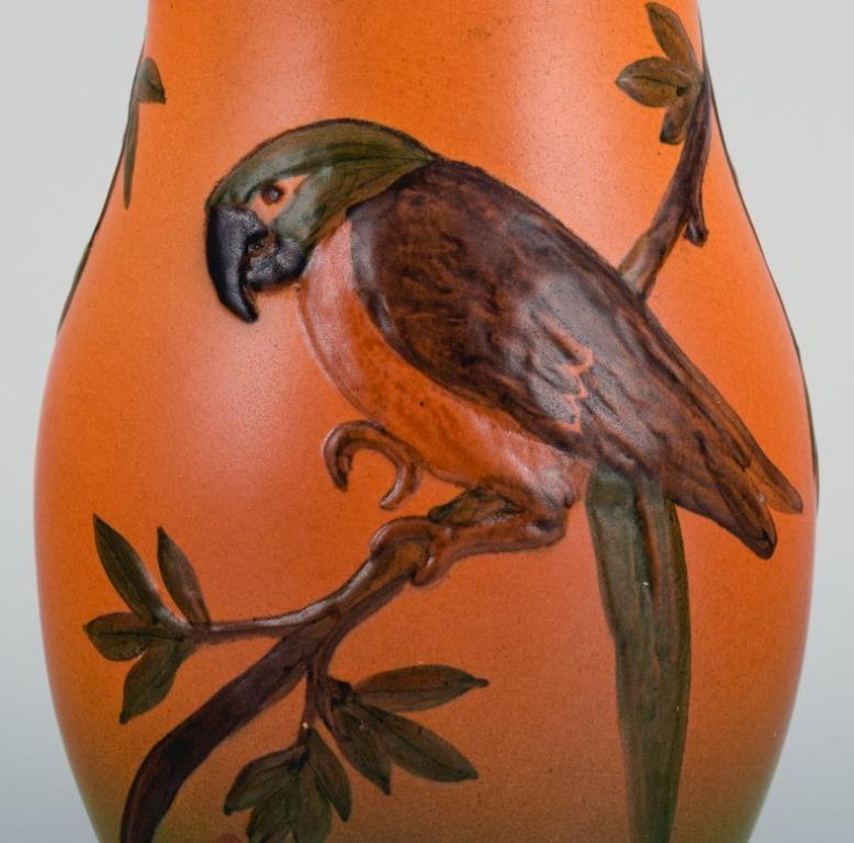 Danish Ipsen's, Denmark, Vase Decorated with Parrot, 1920s/30s For Sale