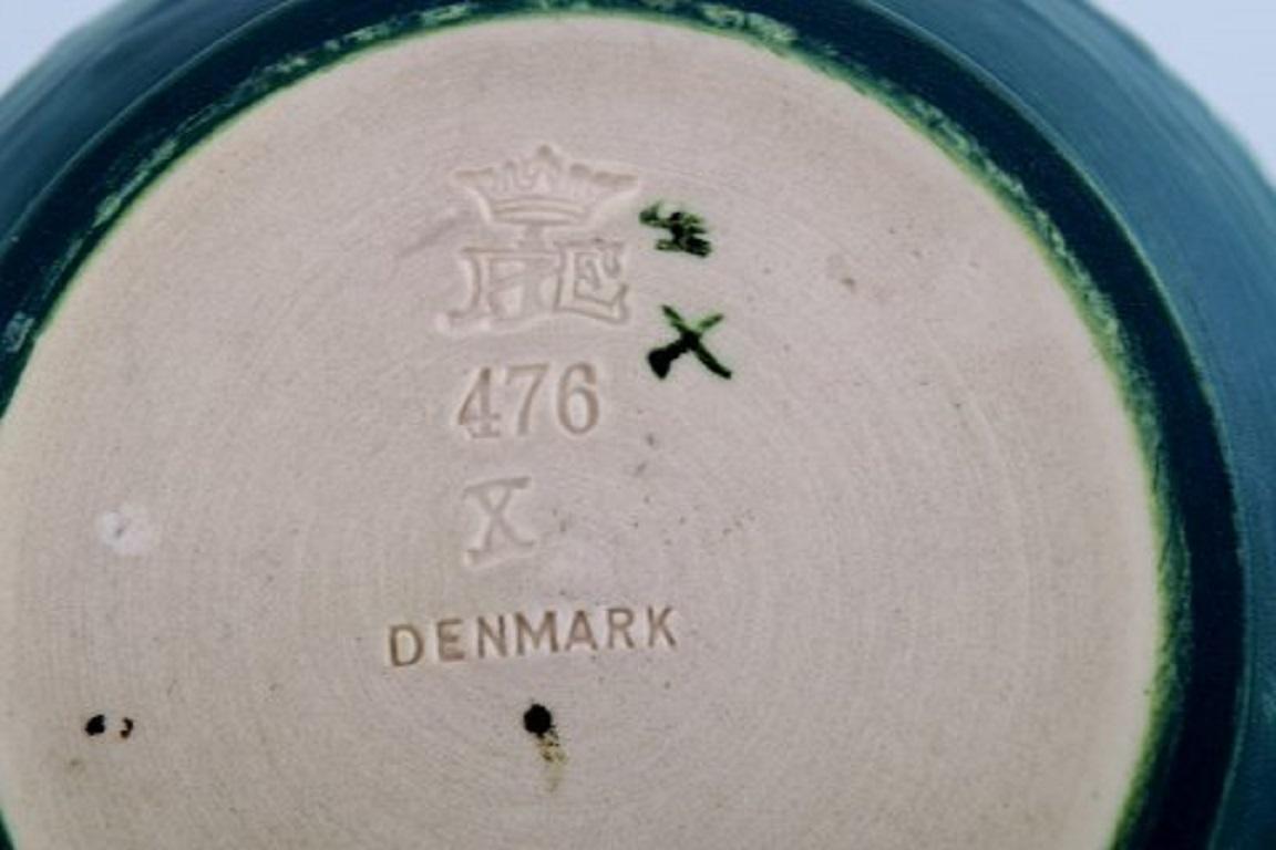 Danish Ipsen's, Denmark, Vase with Seagulls in Hand Painted Glazed Ceramics