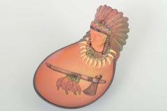 Ipsens Enke. Art pottery bowl with Native American head. 1920s